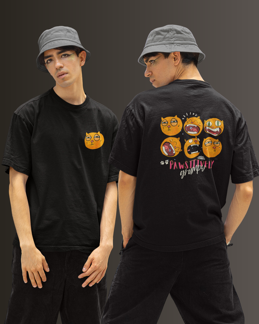 Oversized black t-shirt for men and women